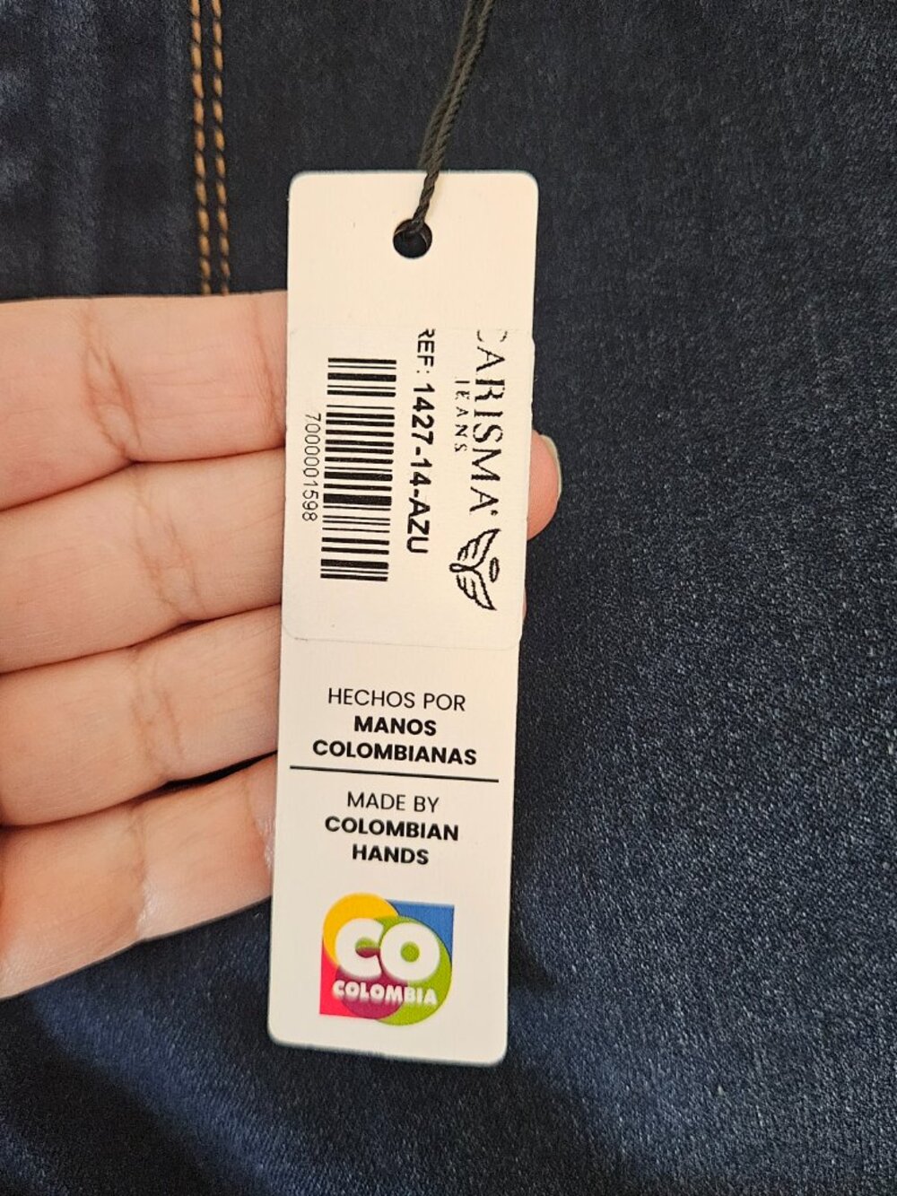 Carisma Jeans Colombian Push Up Skinny Jeans Dark Wash Sequin Circuit Pockets 14 - Picture 7 of 10